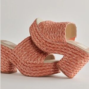 Dolce Vita Elora Heels — Orange Raffia